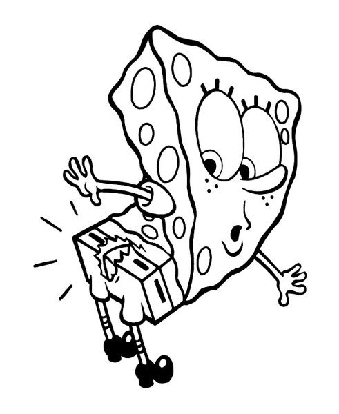 Разукрашки губка Боб квадратные штаны