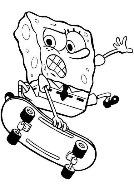 Разукрашки губка Боб квадратные штаны