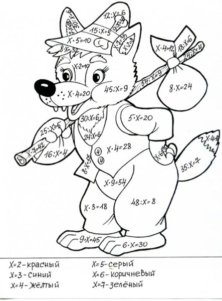 Раскраски для изучения таблицы умножения