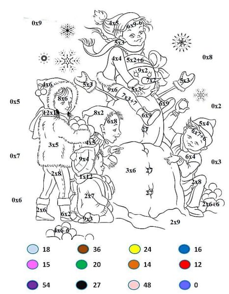 Математические раскраски 3 класс внетабличное умножение и деление