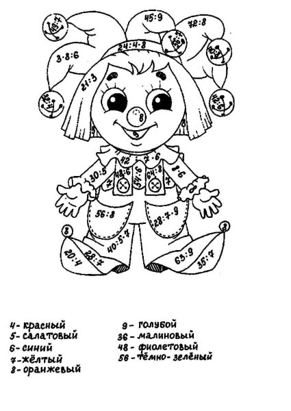 Раскраска внетабличное умножение и деление 3 класс