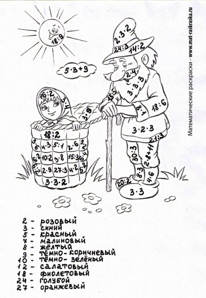 Математические раскраски 3 класс