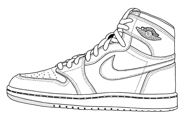 Nike Air Jordan 1 раскраска