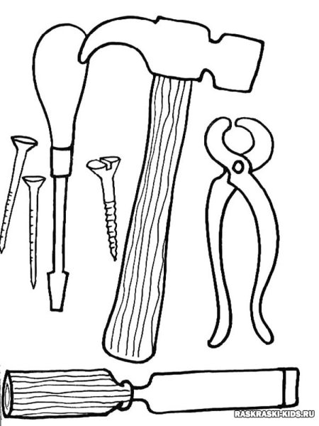 Инструменты раскраска для детей