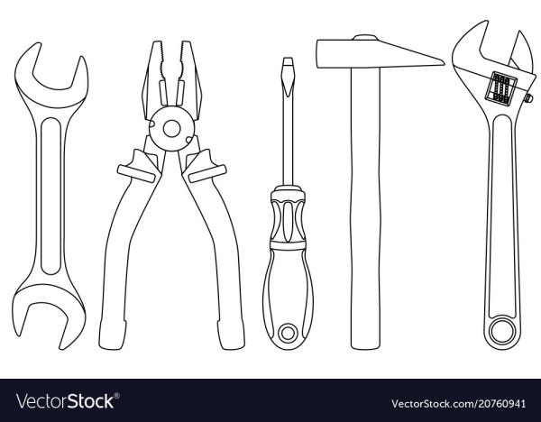 Раскраска набор инструментов для механика