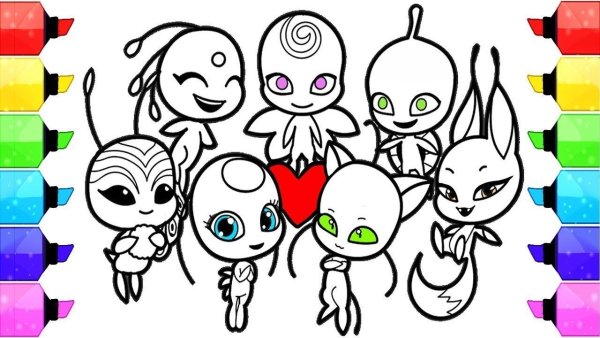 Раскраски КВАМИ из леди баг и супер кот