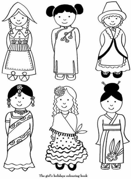 Дети разных народов раскраска