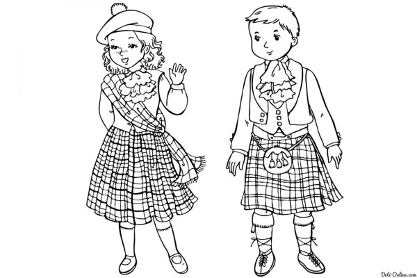 Национальный костюм раскраска