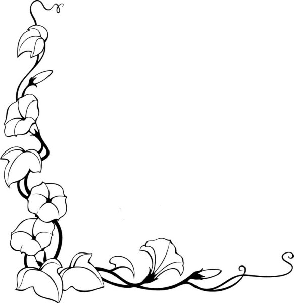 Рамка из цветов раскраска