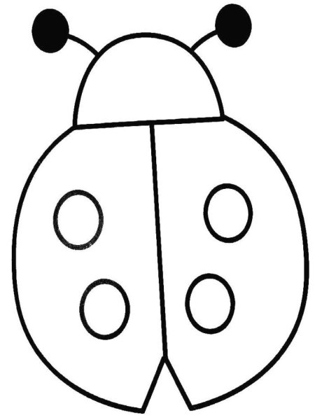 Разукрашки Божья коровка для малышей