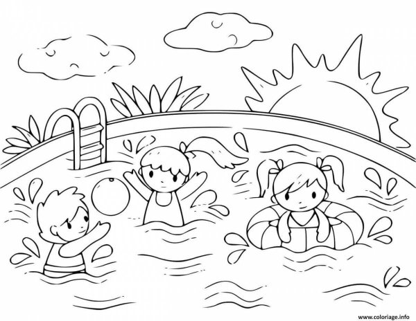 Плавание раскраска для детей