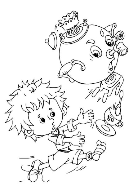 Иллюстрации к Мойдодыру Чуковского для раскрашивания