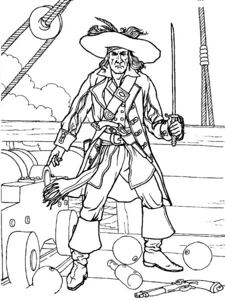 Раскраска Капитан корабля