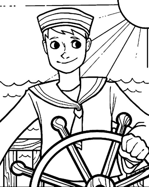 Капитан раскраска для детей