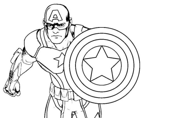 Мстители раскраска Капитан Америка
