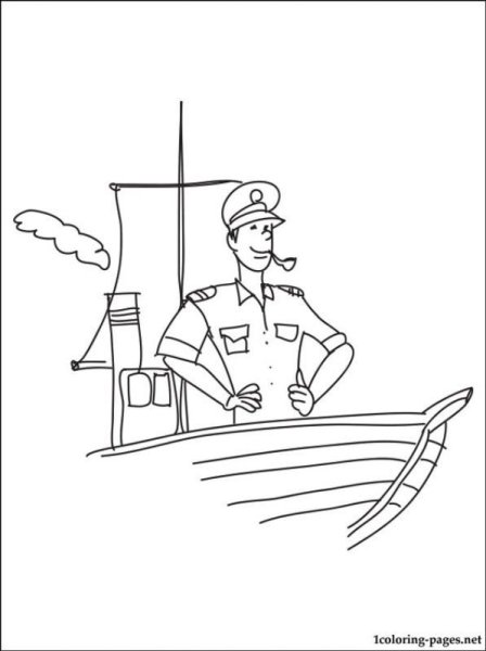 Моряк раскраска для детей