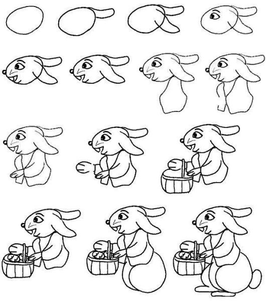 Как рисовать зайчика