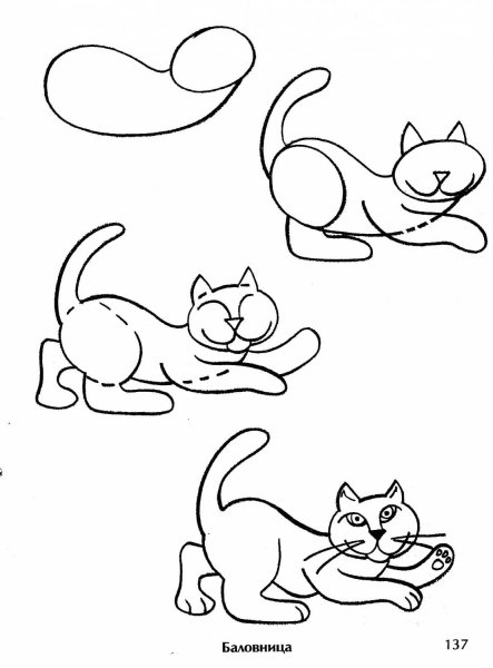 Рисунок кота легкий для срисовки